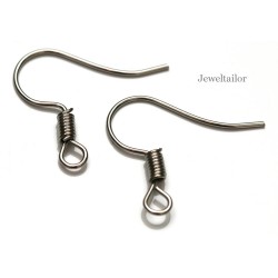 NEW! 50-200 Oxidized Silver Plated Nickel Free Earwires 16mm  ~ Jewellery Making Essentials